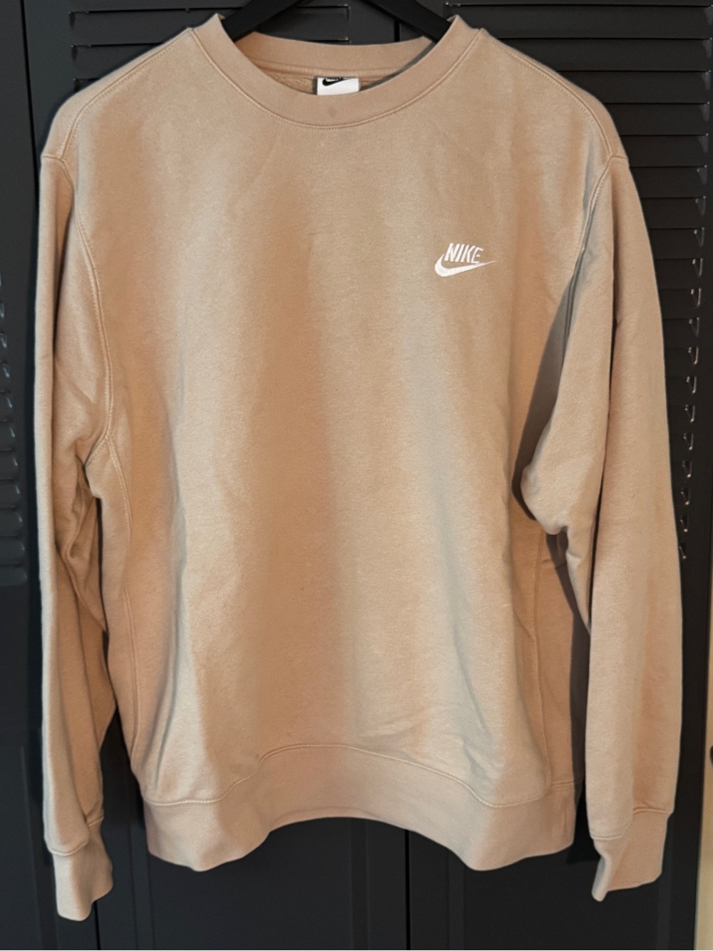 Nike Crewneck Sweatshirt in Beige with White Logo